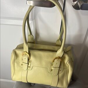 Elegant Yellow Leather Handbag